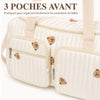 Sac à langer EmbroidyMom avec 3 poches avant pratiques pour accessoires bébé - Bébé Lova