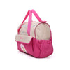 Sac à langer BearBag rose vue latérale avec poches de rangement extérieures - Bébé Lova