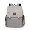 Sac à langer Oxford maman coloris gris avec rabat et boucles en cuir - Bébé Lova