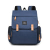 Sac à langer Oxford maman coloris bleu marine avec sangles en cuir - Bébé Lova