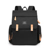 Sac à langer Oxford maman coloris noir avec finitions cuir et fermeture à boutons - Bébé Lova