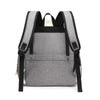 Vue arrière du sac à langer gris avec crochets de fixation pour poussette - Bébé Lova