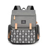 Sac à langer Oxford maman gris avec poche avant à motif flèches - Bébé Lova