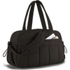 Sac à langer sport noir imperméable vu de trois quarts avec poche avant zippée - Bébé Lova