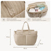 Dimensions du sac à langer avec aperçu de la qualité du tissu et de sa grande capacité - Bébé Lova