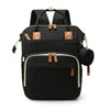 Sac à langer à dos coloris noir présenté de face avec mini-pochette - Bébé Lova