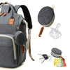 Sac à langer gris avec mini-pochette amovible pour tétine, clés ou cartes - Bébé Lova