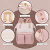 Détails du sac à langer : attache de poignées, zip double curseur, poignée renforcée métal, finitions soignées et renfort triangulaire - Bébé Lova