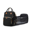 Sac à langer de voyage noir avec station à langer dépliée - Bébé Lova