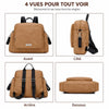 Sac à langer imperméable premium camel format compact avec larges poches latérales - Bébé Lova