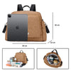 Sac à langer imperméable premium camel avec dimensions, capacité et aperçu intérieur - Bébé Lova