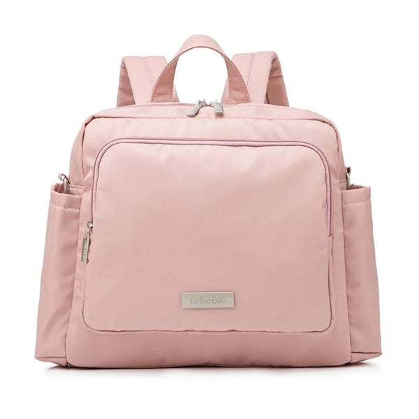 Sac à langer imperméable premium rose vue de face avec finition épurée - Bébé Lova