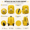 Caractéristiques du sac à dos maternelle : ourson détachable, fermeture éclair sécurisée, bretelles réglables et tissu résistant - Bébé Lova