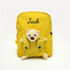 Sac à dos maternelle personnalisable jaune avec ourson détachable et prénom brodé Jack - Bébé Lova