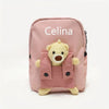 Sac à dos maternelle personnalisable rose avec ourson détachable et prénom brodé Celina - Bébé Lova