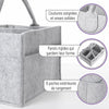 Détails du sac de rangement : coutures soignées, anses solides, parois rigides et 6 poches extérieures - Bébé Lova