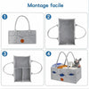 Guide de montage facile en 4 étapes du sac de rangement à couches en feutre - Bébé Lova