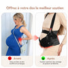 Comparatif FlejeBelt avant après mannequin robe bleue douleur dos vs soulagement - Bébé Lova