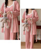 PajamaSet rose ensemble trois pièces peignoir haut pantalon avec doudou cadeau - Bébé Lova