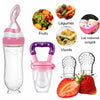 Set de diversification rose avec grignoteuses adaptées aux fruits, légumes, viande et lait maternel congelé - Bébé Lova