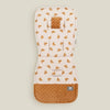 Matelas de poussette universel à motif feuilles de chêne ocre sur fond crème avec bas minky ocre - Bébé Lova