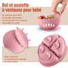 Bol et assiette à ventouse pour bébé en silicone sans BPA de qualité alimentaire, non toxiques et sans altérer le goût - Bébé Lova