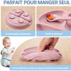 Assiette à 4 ventouses puissantes à forte adhérence qui reste en place et évite les renversements, parfaite pour manger seul - Bébé Lova