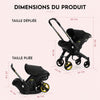 Dimensions du siège auto cosy Zippy plié et déplié - Bébé Lova