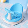 Siège de bain bébé portable coloris bleu ciel avec dossier enveloppant et ventouses de sécurité - Bébé Lova