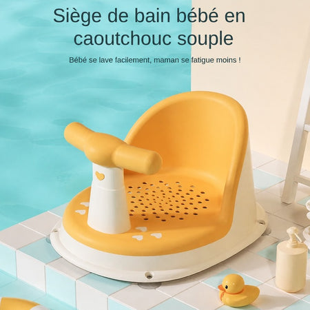 Siège de bain bébé portable en caoutchouc souple installé au bord de la baignoire - Bébé Lova