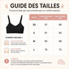 Guide des tailles du soutien-gorge d'allaitement (XS à L) avec mesures de tour et sous-poitrine - Bébé Lova
