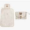 Tapis à langer portable matelassé déplié et plié, modèle lapin à finitions roses - Bébé Lova