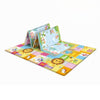 Tapis de jeu éducatif pliable plié en accordéon montrant la face animaux et chiffres sur fond blanc - Bébé Lova