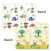 Tapis de jeu éducatif pliable double face motif forêt et girafe avec toise de croissance - Bébé Lova