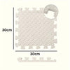 Schéma d'une dalle de tapis puzzle PuzzleMat blanche de 30 x 30 cm avec sa bordure de finition - Bébé Lova