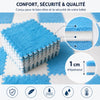 Infographie du tapis CozyMat : confort, sécurité et qualité avec une épaisseur de 1 cm - Bébé Lova