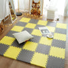 Tapis puzzle EVA jaune et gris aux couleurs contrastées pour chambre ou salle de jeux - Bébé Lova