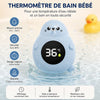Infographie du thermomètre de bain bébé avec mesure précise, sans BPA et étanche - Bébé Lova