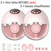 Double tire-lait électrique rose avec bases chauffantes et accessoires complets - Bébé Lova