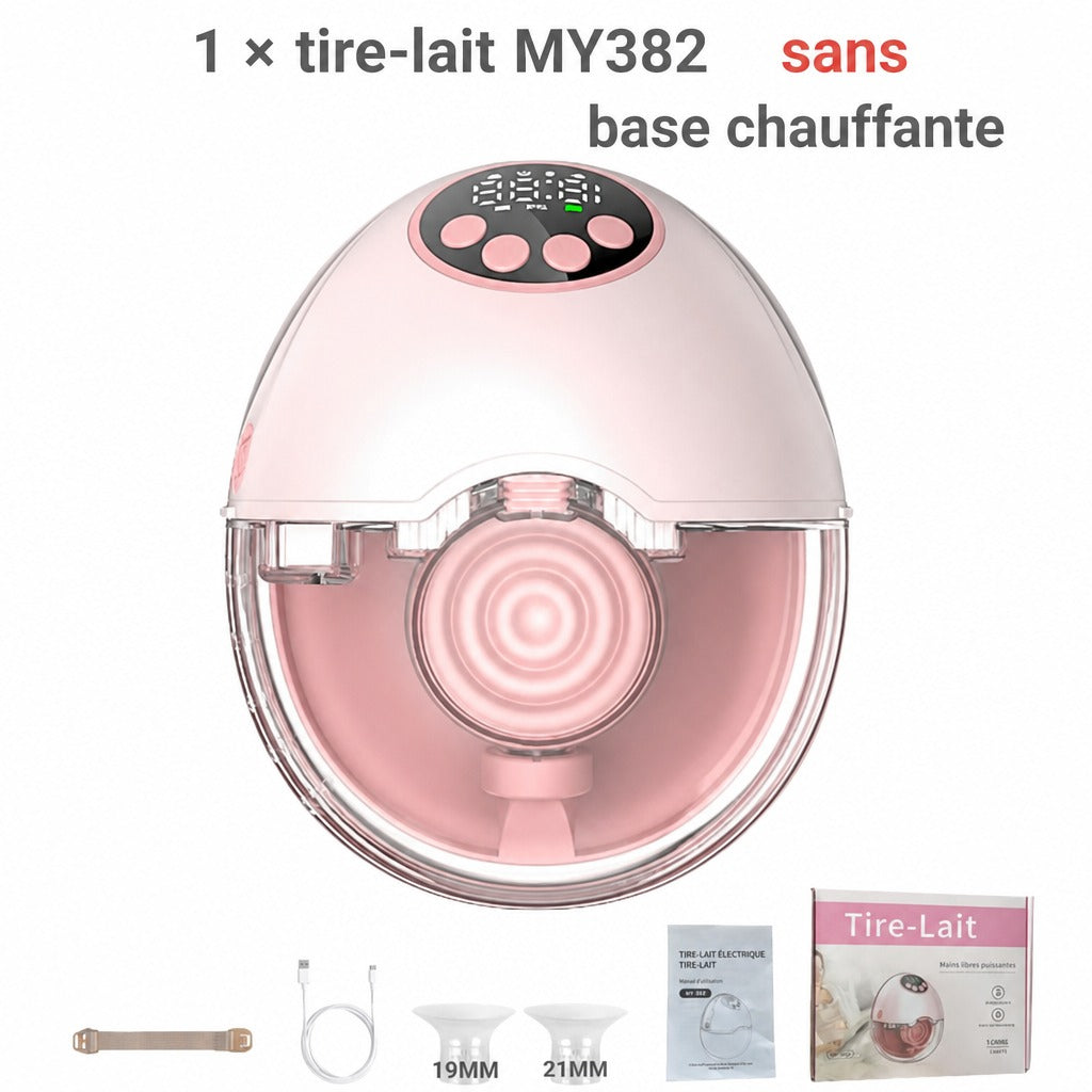 Tire-lait électrique mains libres rose sans base chauffante - Bébé Lova