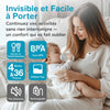 Maman donnant le biberon à son bébé avec tire-lait wearable invisible et silencieux - Bébé Lova