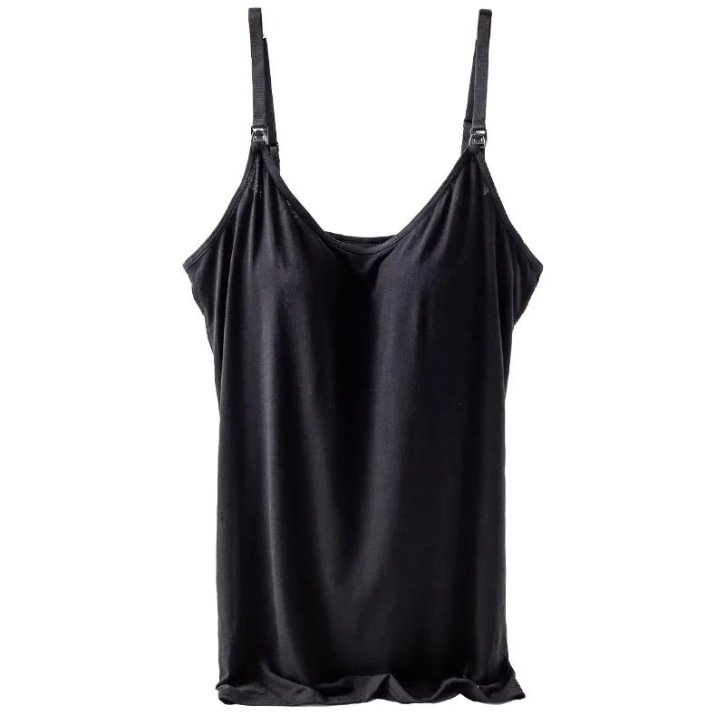 Top d’allaitement noir élégant avec maintien confortable et tissu souple - Bébé Lova