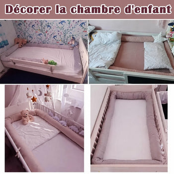 Tour de lit bébé rose utilisé dans différentes chambres d’enfant pour une décoration élégante et sécurisée - Bébé Lova