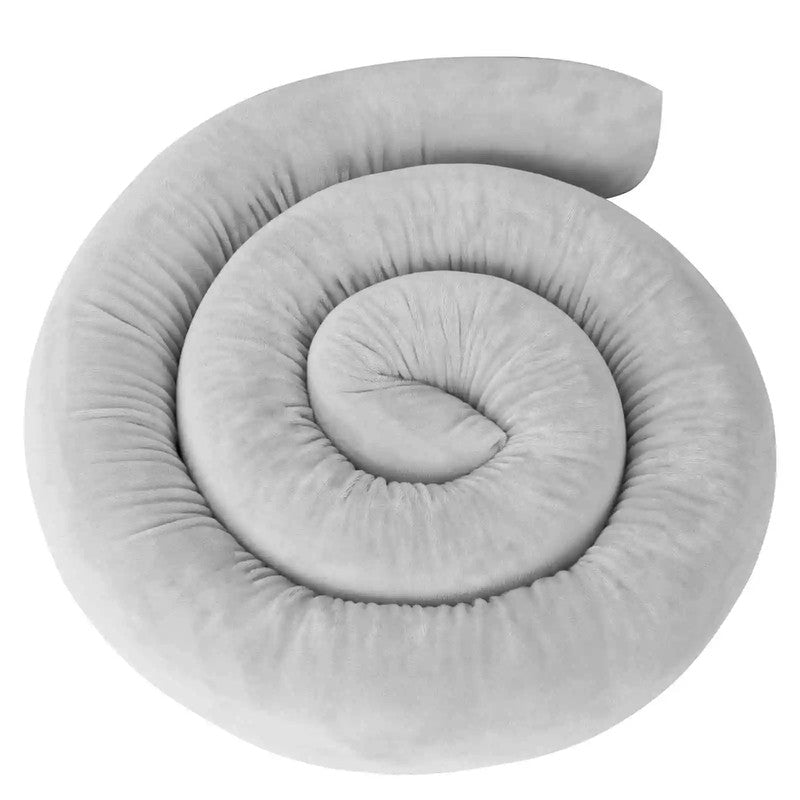 Tour de lit bébé long gris clair en spirale pour berceau et lit enfant - Bébé Lova