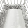 Tour de lit tressé gris perle uni avec finition moelleuse et protectrice - Bébé Lova