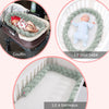 Tour de lit tressé vert sauge utilisé dans un couffin, un lit bébé et un lit à barreaux - Bébé Lova