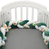 Tour de lit tressé vert foncé et blanc avec motifs safari pour chambre bébé - Bébé Lova