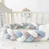 Tour de lit tressé bleu blanc gris ShareTour protection barreaux - Bébé Lova
