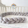 Tour de lit tressé gris uni ShareTour protection barreaux berceau - Bébé Lova