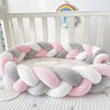 Tour de lit tressé rose blanc gris ShareTour protection barreaux - Bébé Lova